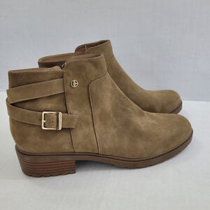 Giani Bernini Women's Brennin Ankle Boots Booties Taupe Side Zip Size 11M